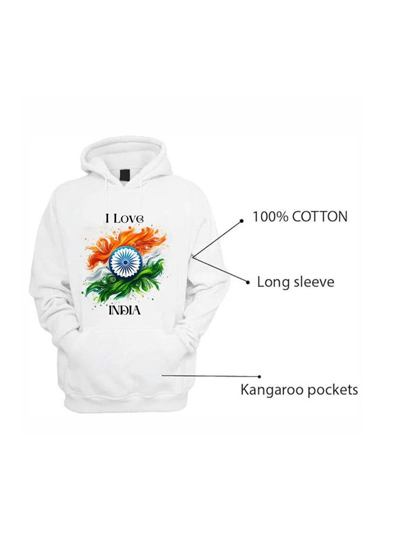 India Hoodies For Both Men And Women-Soft Cotton Pullover-Long Sleeve With Drawstring And Kangaroo Pockets-Ideal Unisex Hoodie For Indoor And Outdoor