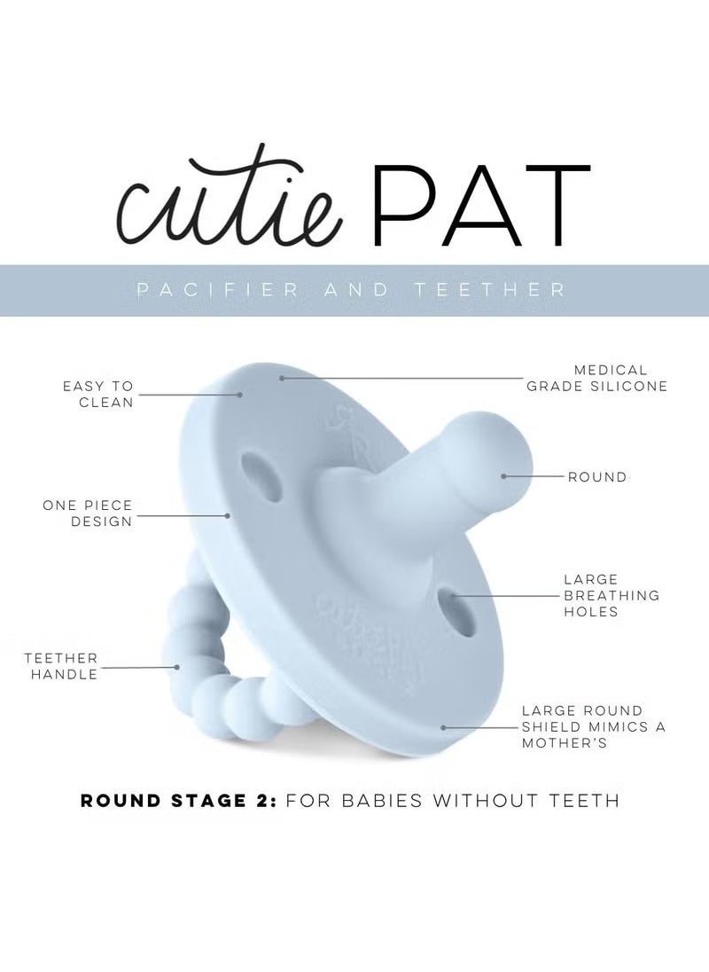 Pacifier Silicone Baby 0-6 Months Stage 2 Sky blue