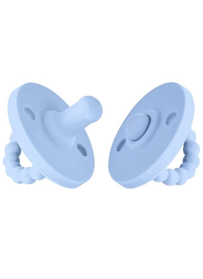 Pacifier Silicone Baby 0-6 Months Stage 2 Sky blue