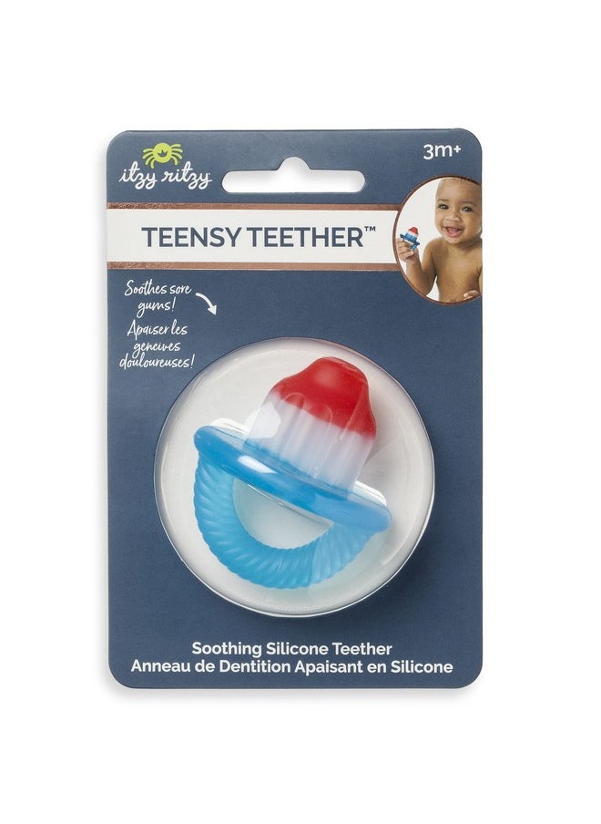 Silicone Teensy Teether - Flexible, Soft & Hollow Baby Teething Toy With Easy-To-Hold Handle; Designed For Ages 3 Months And Up (Hero Pop)