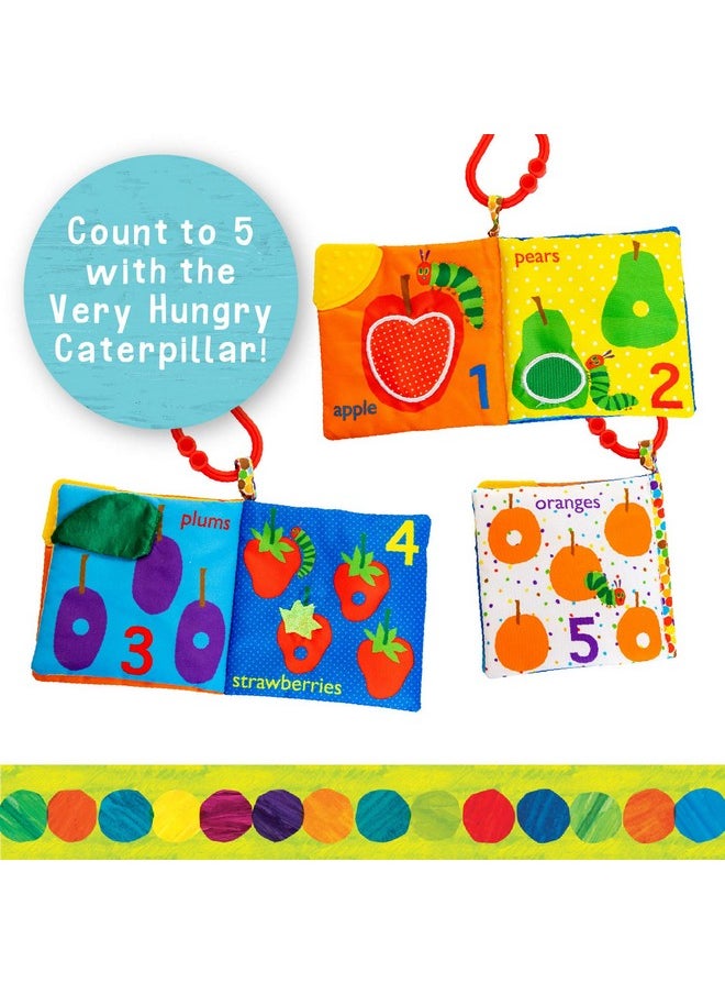 Let'S Count Soft Book - World Of Eric Carle The Very Hungry Caterpillar Baby On The Go Clip Teething Crinkle Soft Sensory Book For Babies, 5.25X5.25 Inch