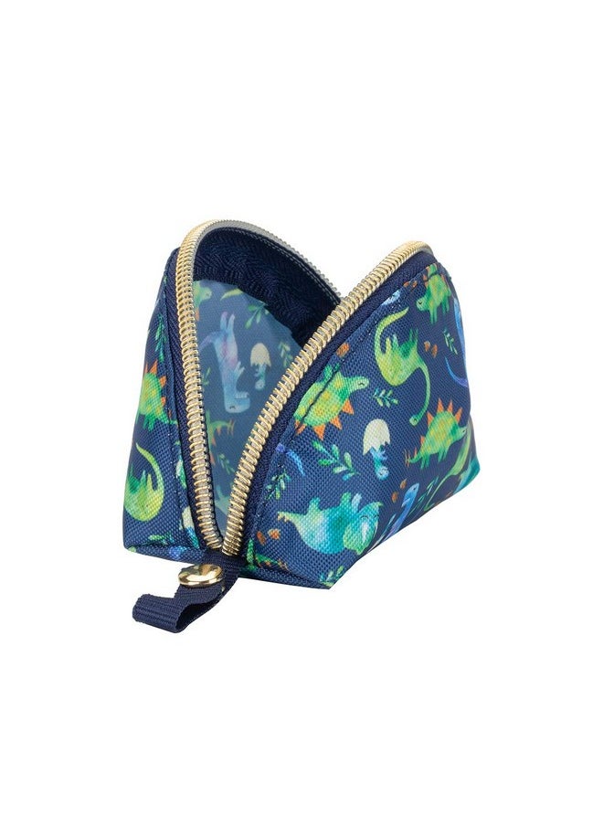 Everything Storage Pouch; Small Zipper Pouch Holds 2 Pacifiers; Snap Handle Attaches To Diaper Bag, Stroller Or Purse; Holds Earbuds, Chargers, Change Or Disposable Bags (Dinosaur)