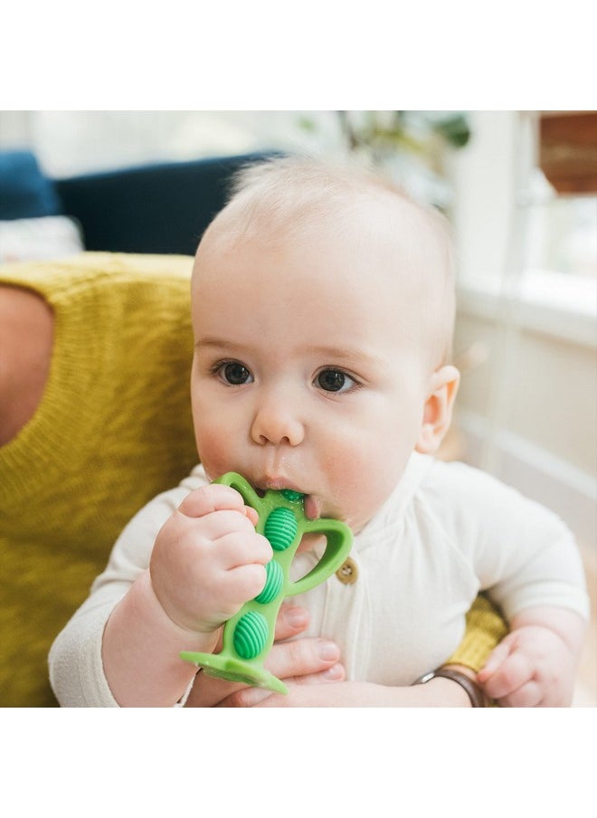 Peapod Teether + Training Toothbrush, Help Soothe Baby'S Sore Gums, Soft 100% Silicone, Bpa Free, 3M+