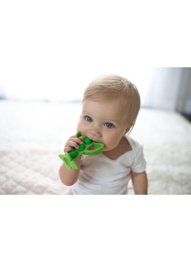 Peapod Teether + Training Toothbrush, Help Soothe Baby'S Sore Gums, Soft 100% Silicone, Bpa Free, 3M+