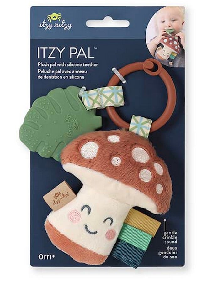 Infant Toy & Teether - Itzy Pal Baby Teething Toy Includes Lovey, Crinkle Sound, Textured Ribbons & Silicone Teether Toy For Newborn (Mushroom)