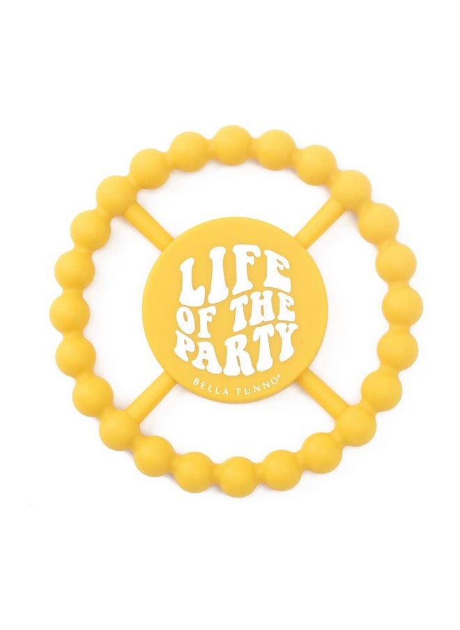 Happy Teether - Soft & Easy Grip Baby Teether Toy, Silicone Teether Ring To Help Soothe Gums, Non-Toxic And Bpa Free, Life Of The Party