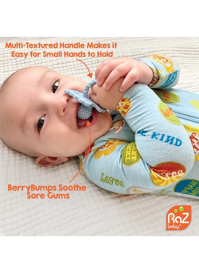 Razbuddy Razberry Teether/Pacifier Holder W/Removable Baby Teether Toy - 0M+ - Bpa Free (Sloth)