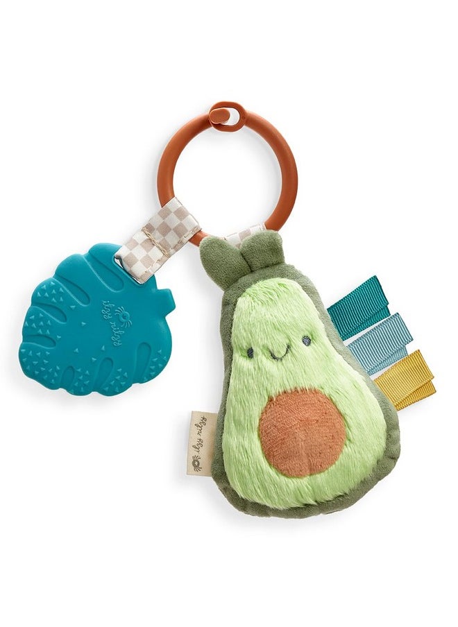 Infant Toy & Teether - Itzy Pal Baby Teething Toy Includes Lovey, Crinkle Sound, Textured Ribbons & Silicone Teether Toy For Newborn (Avocado)