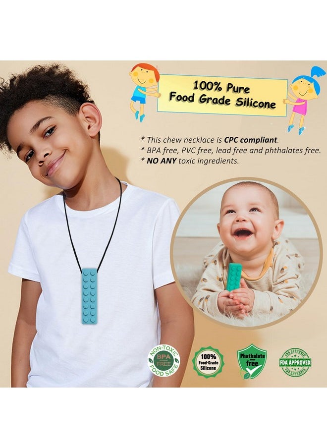 Chew Necklaces For Sensory Kids, 7 Pack Chewy Necklace Sensory Toys For Kids With Autism, Anxiety, Adhd, Spd, Silicone Chew Toys For Boys Girls Adults Chewing Biting Fidgeting