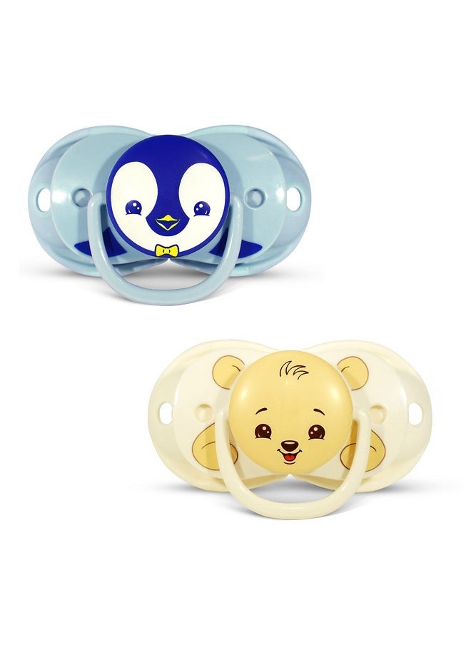 Keep-It-Kleen Baby Pacifier (2Pk) | 0-36M | Closes When Dropped, Nipple Stays Clean | Silicone Orthodontic Nipple (Bear/Penguin)