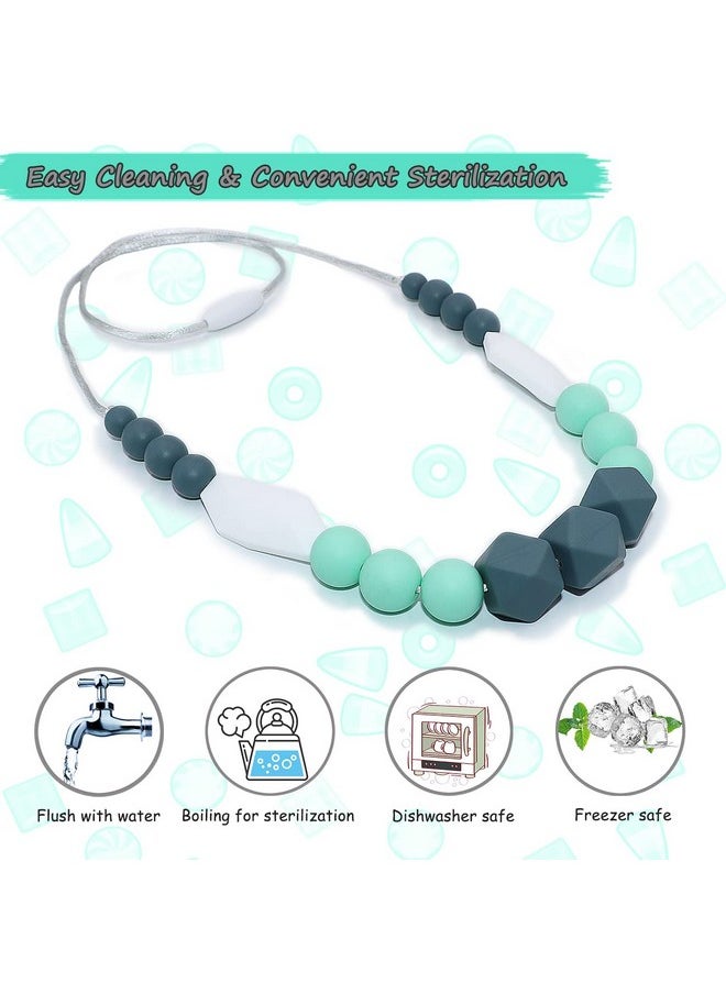 Sensory Chew Necklaces For Boys Girls, Silicone Chewy Necklace Sensory Toys For Kids With Autism Anxiety Adhd Spd, Sensory Chew Toys Reduce Chewing Biting Fidgeting For Adult Chewer