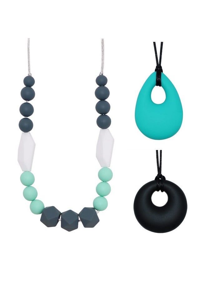 Sensory Chew Necklaces For Boys Girls, Silicone Chewy Necklace Sensory Toys For Kids With Autism Anxiety Adhd Spd, Sensory Chew Toys Reduce Chewing Biting Fidgeting For Adult Chewer