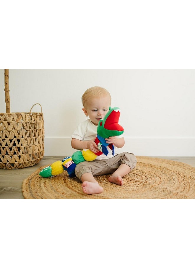 R Asd Toy For Baby - Extra Large Alligator, Crocodile, Dragon Baby Teether For Teething - Multiple Textures And High Contrast Colors By Genius Baby Toys