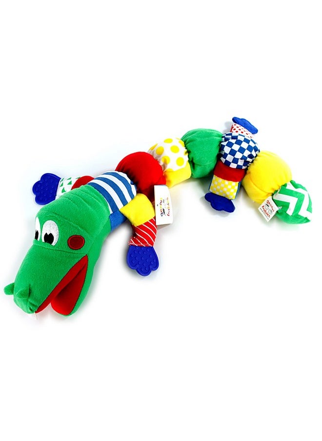 R Asd Toy For Baby - Extra Large Alligator, Crocodile, Dragon Baby Teether For Teething - Multiple Textures And High Contrast Colors By Genius Baby Toys