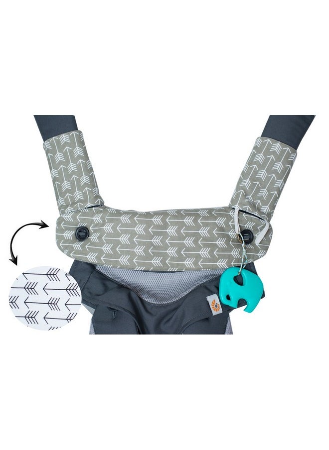 Ol And Teething Reversible Cotton Pad - Fits Ergobaby Four Position 360 And Most Baby Carrier - Arrow Design - Hypoallergenic By Mila Millie (Gray Arrow)