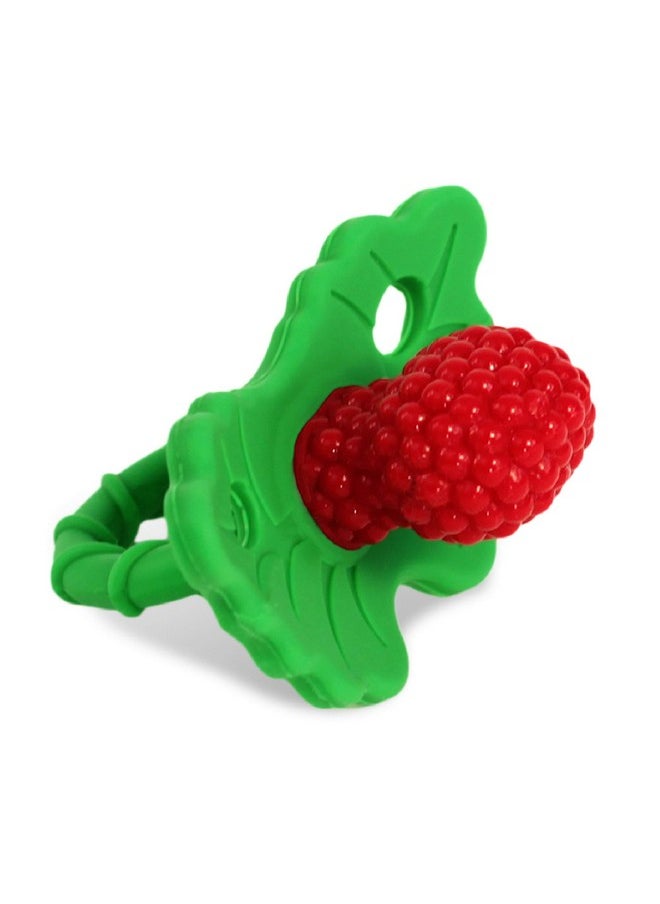 Razberry Silicone Baby Teether Toy - Berrybumps Soothe Babies Sore Gums - Hands Free Design - Bpa Free - Easy-To-Hold - Teething Relief Pacifier For Infant - Fruit Shape/Red