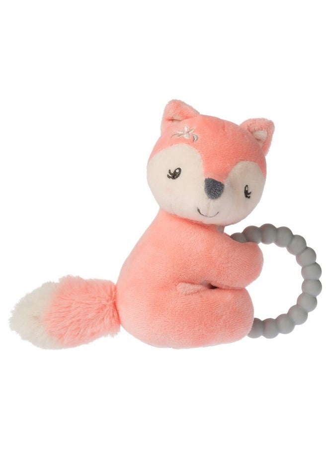 Soft Baby Rattle With Soothing Teether Ring, 6-Inches, Sweet-N-Sassy Fox