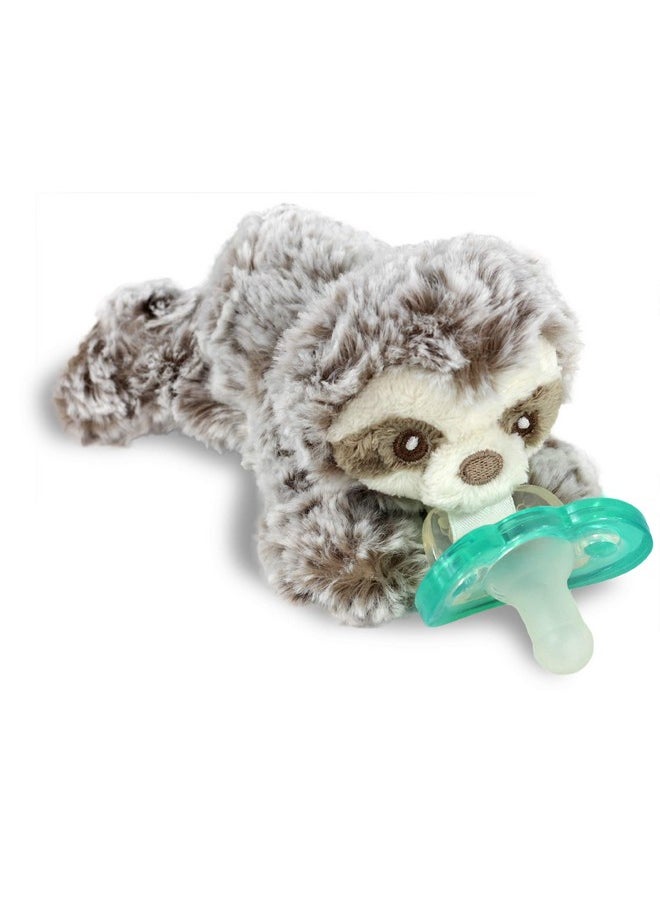 Sloth Razbuddy Stuffed Animal Pacifier Holder For Newborns & Up, Made In The Usa, Detachable Orthodontic Jollypop Pacifier, Medical-Grade 100% Bpa-Free Silicone, Baby Shower Gift -0 Months+