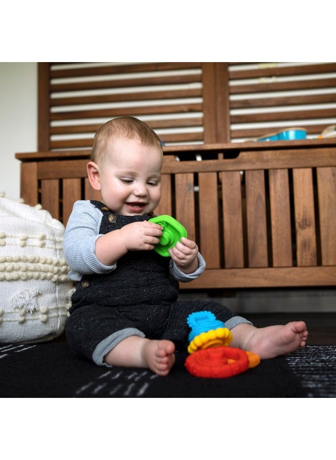 Stack & Teethe Multi-Textured Easy-To-Grasp 5-Piece Teether Toy Set, Ages 3 Months +