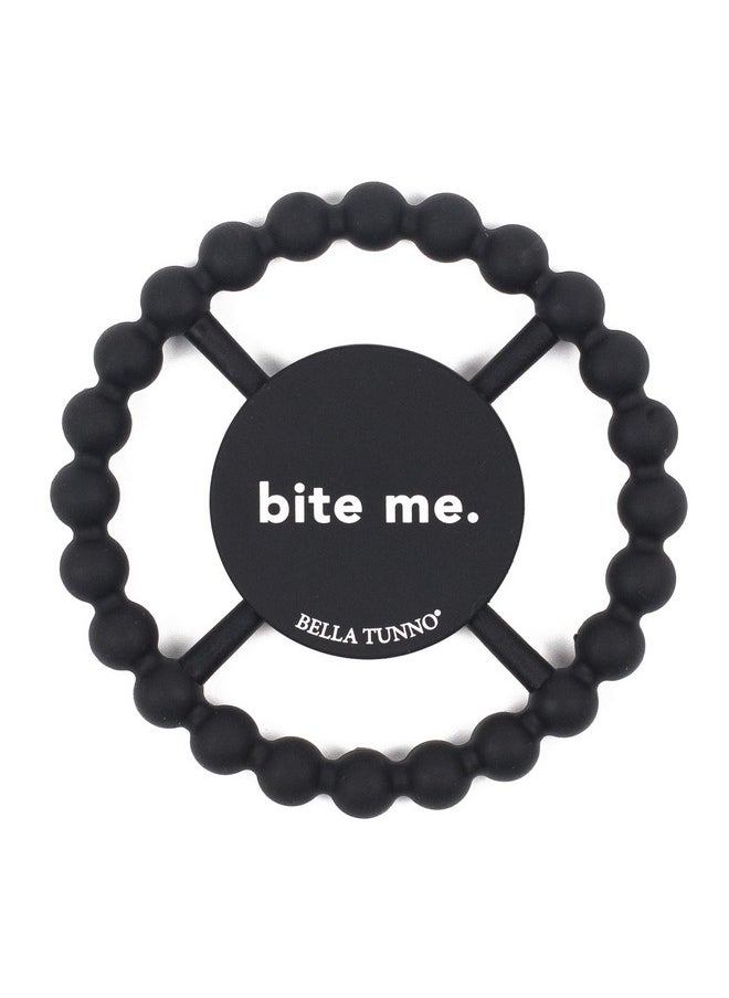 Happy Teether - Soft & Easy Grip Baby Teether Toy, Silicone Teether Ring To Help Soothe Gums, Non-Toxic And Bpa Free, Bite Me