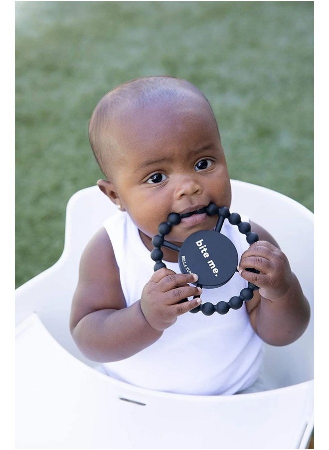 Happy Teether - Soft & Easy Grip Baby Teether Toy, Silicone Teether Ring To Help Soothe Gums, Non-Toxic And Bpa Free, Bite Me