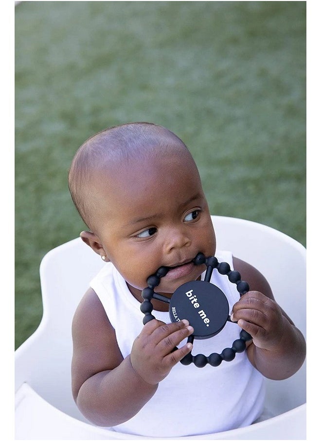 Happy Teether - Soft & Easy Grip Baby Teether Toy, Silicone Teether Ring To Help Soothe Gums, Non-Toxic And Bpa Free, Bite Me