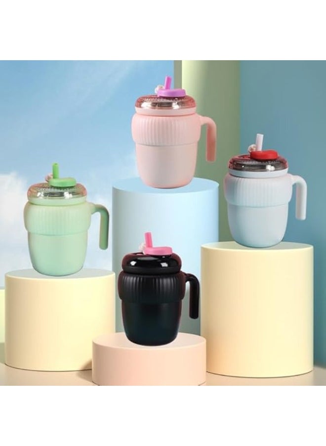Twisoo Super Cute Pink Coffee Water Cup, Vacuum Insulated Stainless Steel, Leak-Proof, 12 Hours Hot & Cold, 420ml, Pink