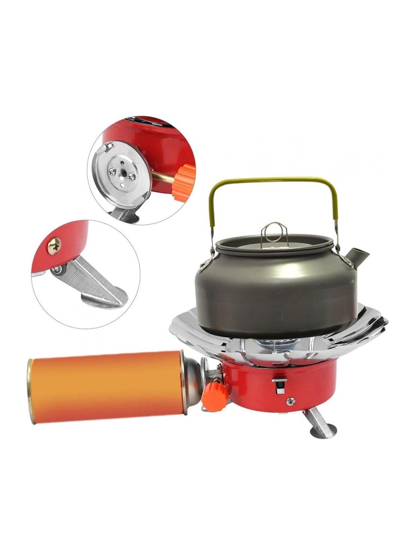 Windproof Camping Gas Stove with Piezo Ignition and Adjustable Valve Outdoor Cooking Gas Burner Windproof Gas Stove with Extended Pipe for Camping Picnic BBQ Outdoor Gas Stove Backpacking Hiking