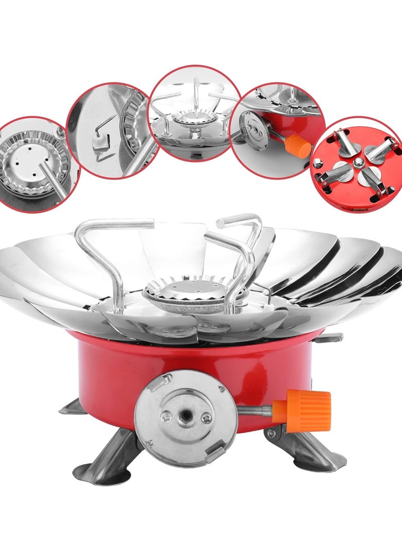 Windproof Camping Gas Stove with Piezo Ignition and Adjustable Valve Outdoor Cooking Gas Burner Windproof Gas Stove with Extended Pipe for Camping Picnic BBQ Outdoor Gas Stove Backpacking Hiking