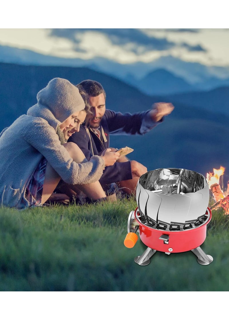 Windproof Camping Gas Stove with Piezo Ignition and Adjustable Valve Outdoor Cooking Gas Burner Windproof Gas Stove with Extended Pipe for Camping Picnic BBQ Outdoor Gas Stove Backpacking Hiking