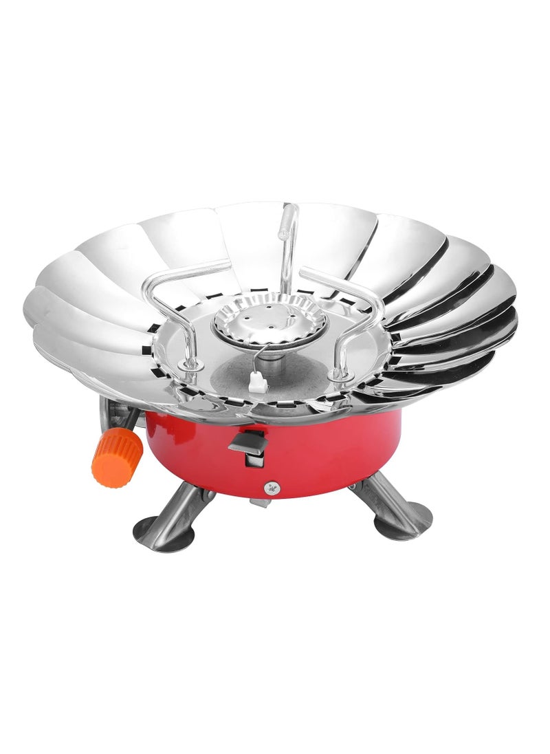 Windproof Camping Gas Stove with Piezo Ignition and Adjustable Valve Outdoor Cooking Gas Burner Windproof Gas Stove with Extended Pipe for Camping Picnic BBQ Outdoor Gas Stove Backpacking Hiking