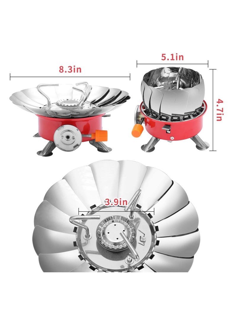 Windproof Camping Gas Stove with Piezo Ignition and Adjustable Valve Outdoor Cooking Gas Burner Windproof Gas Stove with Extended Pipe for Camping Picnic BBQ Outdoor Gas Stove Backpacking Hiking