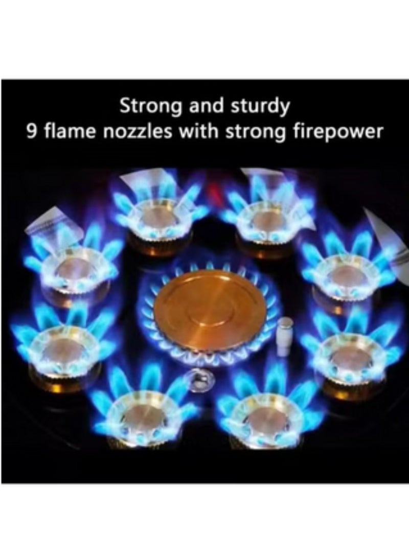 Windproof Camping Stove with 9 Burners Portable Copper Outdoor Cooking Equipment for Backpacking, Hiking, and Outdoor Adventures