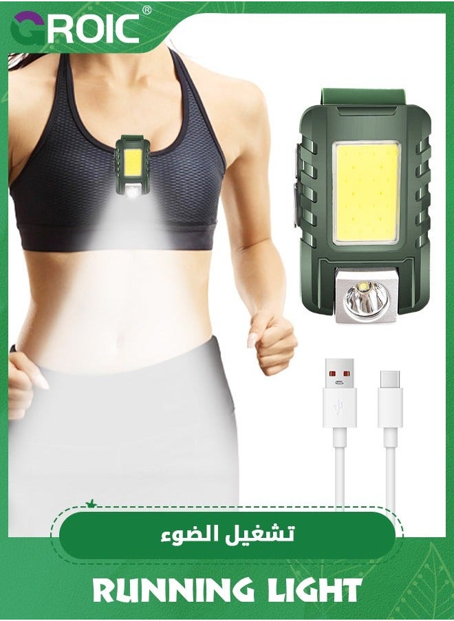 Running Light, Magnetic Clip On Light for Runners Rechargeable Safety Lights Walking at Night, LED Wearable Small Lightweight Jogging Outdoor Jogger