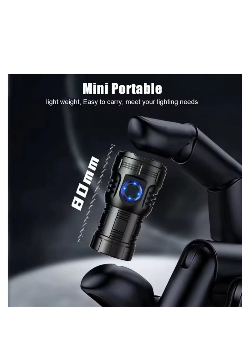 High Power Led mini Flashlight USB Rechargeable Torch Light Long Shot 30W Ultra Powerful Flashlight for Outdoor Camping Hiking