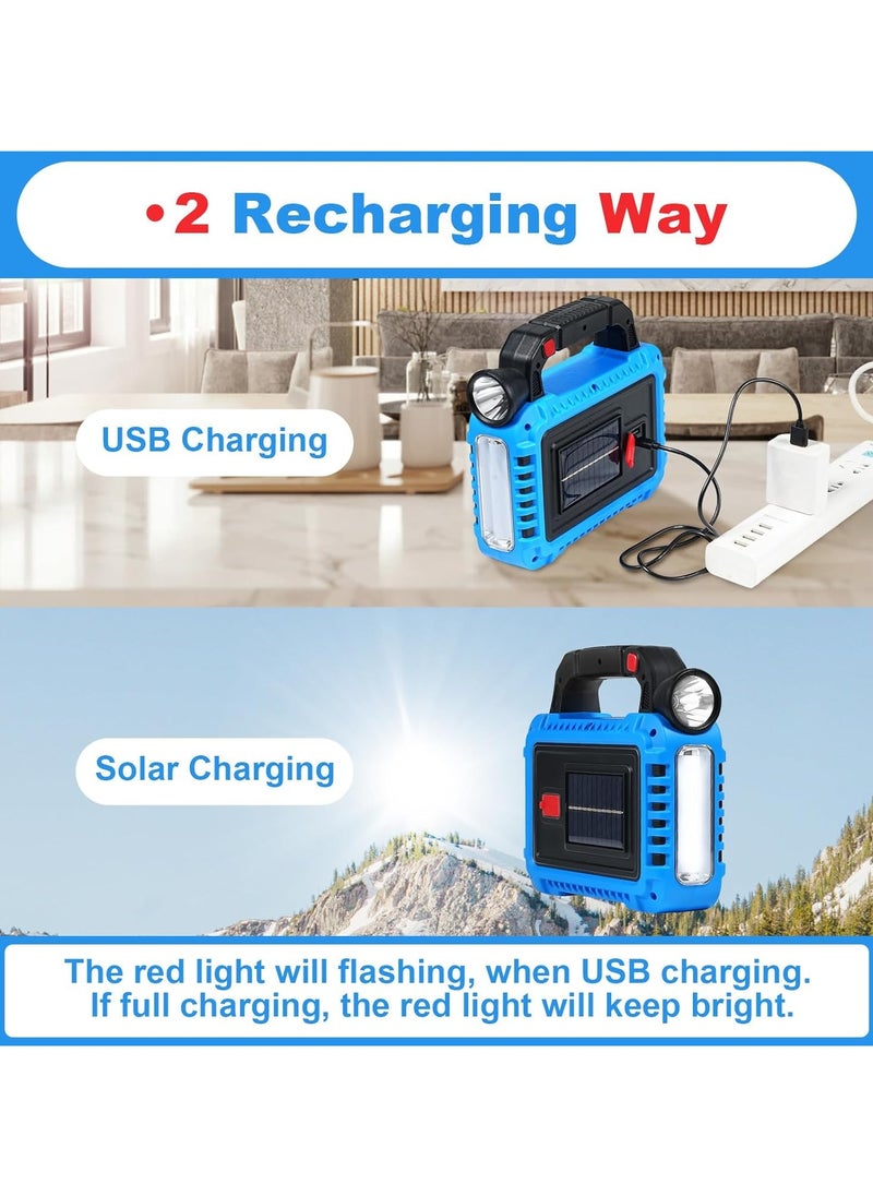 Solar Camping Lantern USB Rechargeable For Power Outages LED Light Lantern Flashlights For Hurricane Supplies Emergency Waterproof Charging For Device