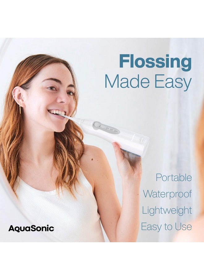 Water Flosser - Cordless Rechargeable Water Flossers For Teeth Cleaning - Waterproof Aqua Flosser, Portable Oral Irrigator For Dental Cleaning With 5 Jet Tips - Braces Home Travel