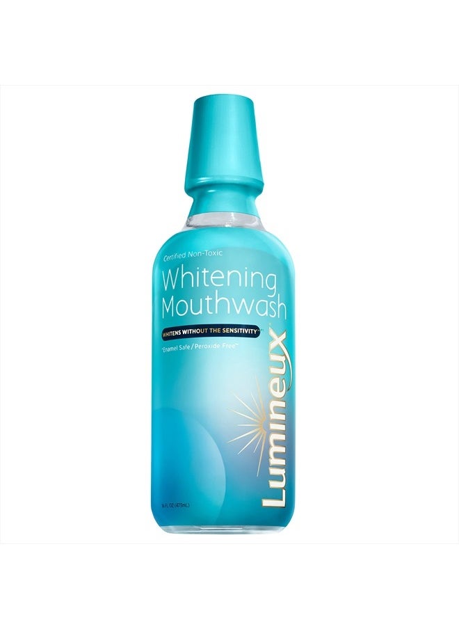 Teeth Whitening Mouthwash 16 Oz. - Peroxide Free - Enamel Safe - Whitening Without The Sensitivity - Certified Non-Toxic - NO Alcohol, Fluoride & SLS Free