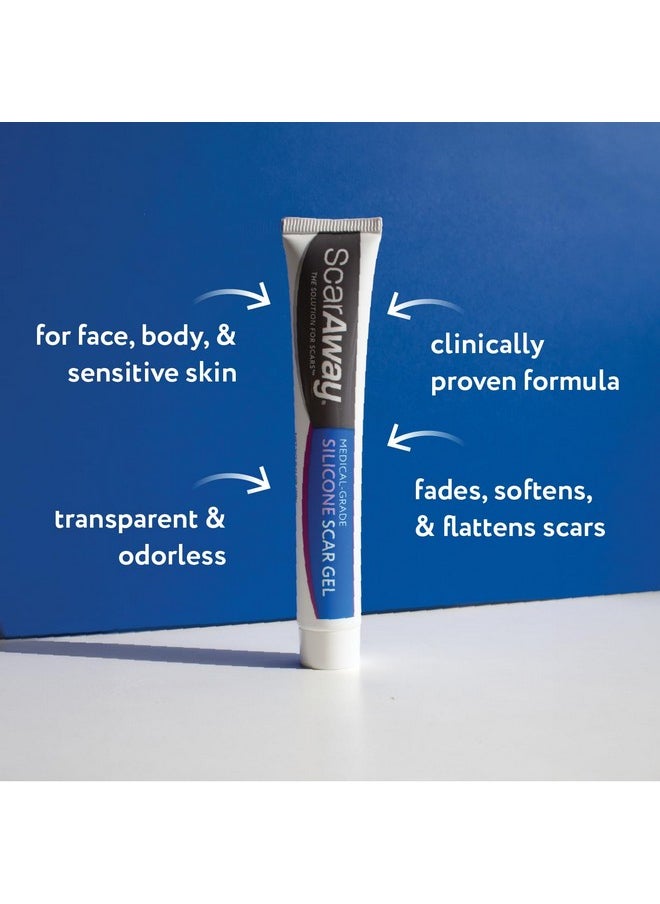 Silicone Scar Gel, Helps Improve Size, Color & Texture Of Hypertrophic & Keloid Scars From Injury, Burns & Surgery, Water Resistant, 10G (0.35 Oz)