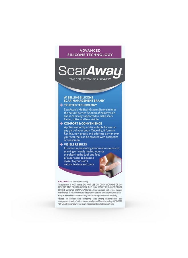 Silicone Scar Gel, Helps Improve Size, Color & Texture Of Hypertrophic & Keloid Scars From Injury, Burns & Surgery, Water Resistant, 10G (0.35 Oz)