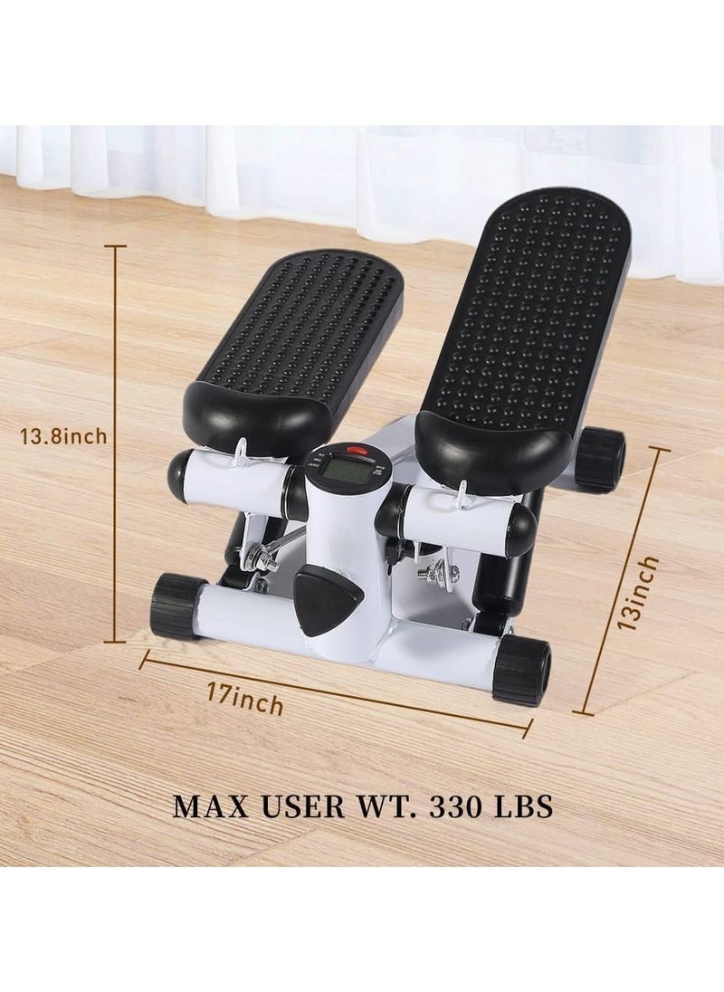 Mini Stepper Trainer with Adjustable Height Resistance Bands and LCD Monitor Air Climber Exercise Machine