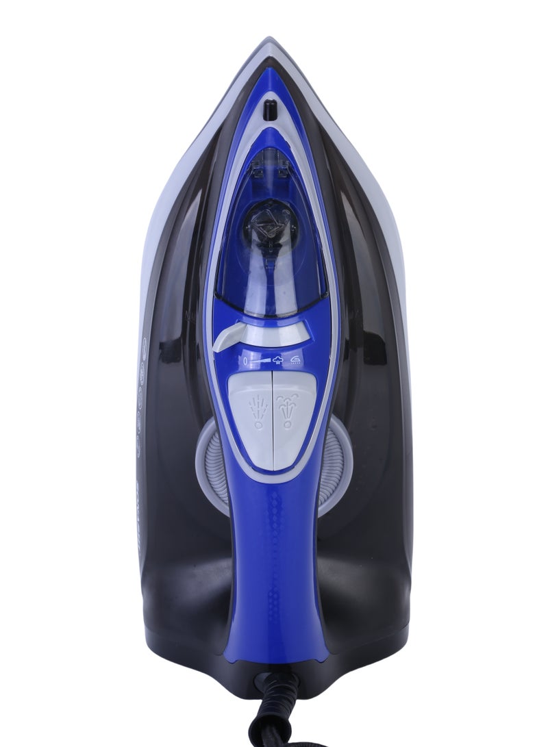 Steam Iron with Ceramic Coated Soleplate | Steam/Burst Steam/Spray/Dry Iron with Self-Clean Function | Water Tank 230ML - Ideal for All Fabrics 230 ml 2600 W SI-5084C Blue/Black