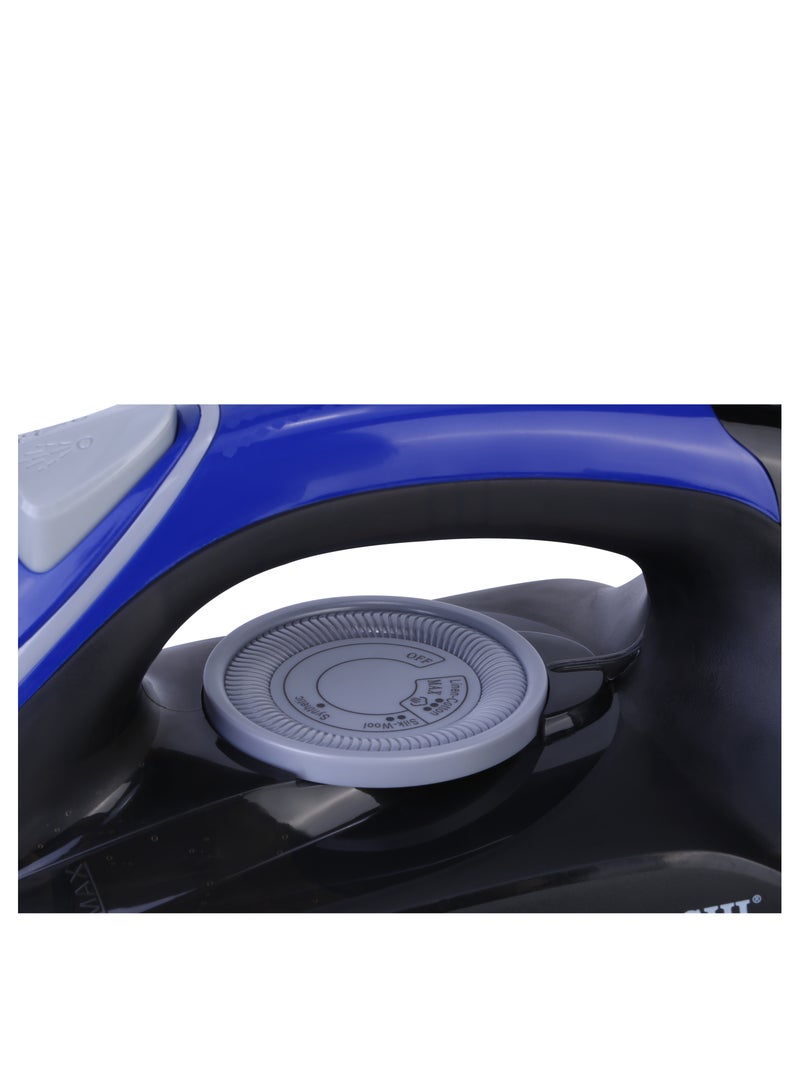 Steam Iron with Ceramic Coated Soleplate | Steam/Burst Steam/Spray/Dry Iron with Self-Clean Function | Water Tank 230ML - Ideal for All Fabrics 230 ml 2600 W SI-5084C Blue/Black