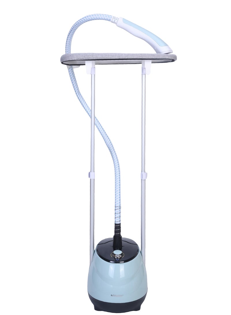 1.8L Garment Steamer with 35G/min Steam Flow, Mechanical Control, and Overheat Protection | Continues Working for 60 Mins | Adjustable Height - Ironing Board - Pole Hanger 1.8 L 1800 W SGS-325 Blue