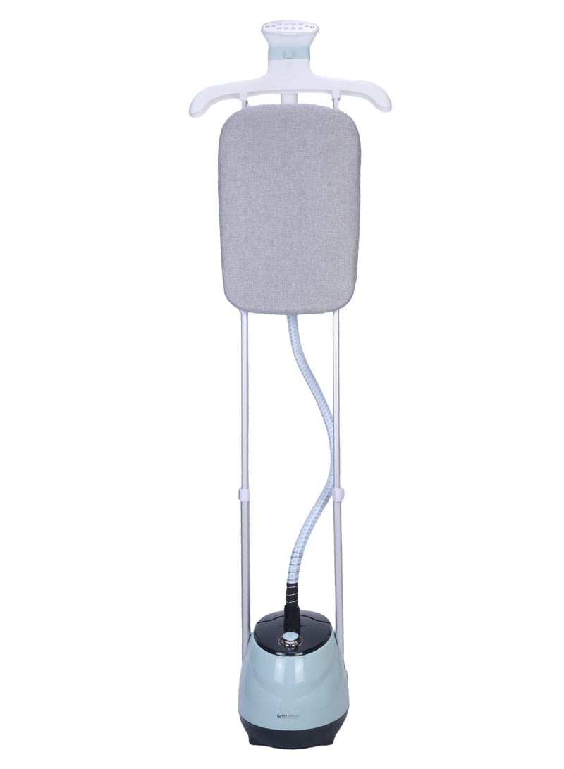 1.8L Garment Steamer with 35G/min Steam Flow, Mechanical Control, and Overheat Protection | Continues Working for 60 Mins | Adjustable Height - Ironing Board - Pole Hanger 1.8 L 1800 W SGS-325 Blue