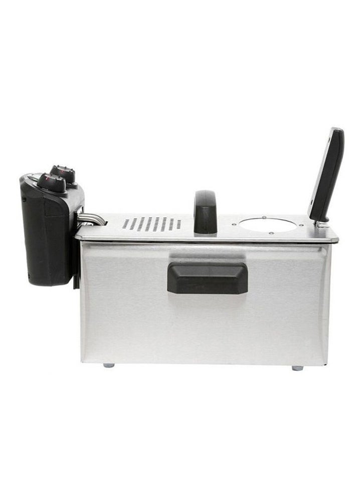 Deep Fryer with Two Baskets, Stainless Steel Body, Removable Inner Pan, Adjustable Timer and Temperature Control