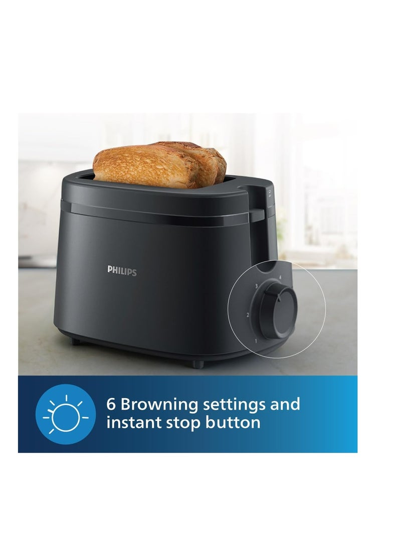 2-Slice Toaster with Integrated Bun Rack 650 W HD2510 Black