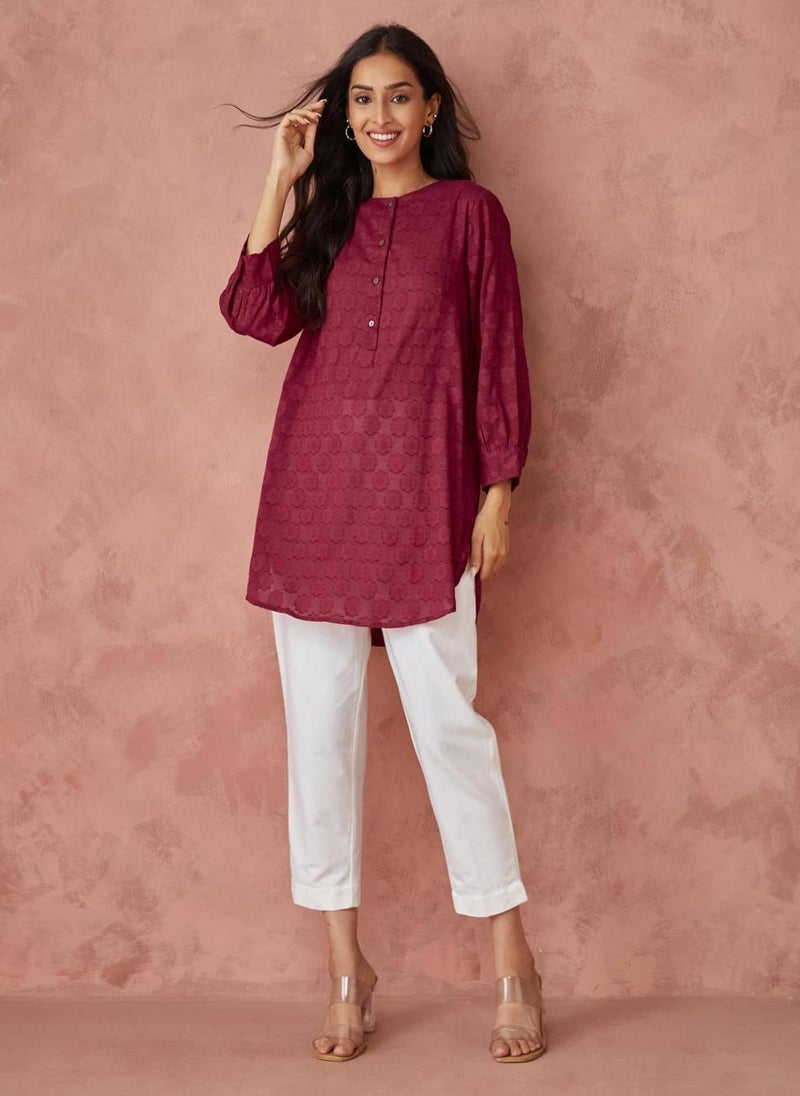 Pink Cotton Woven Tunic