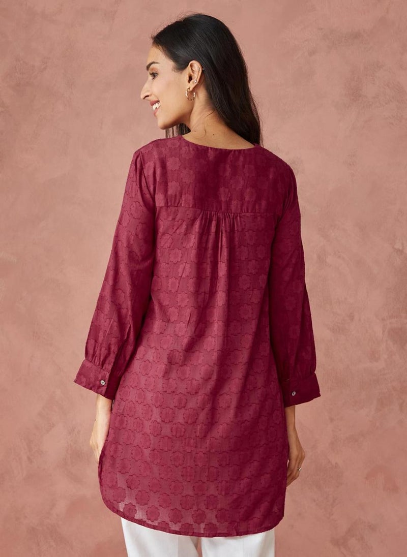 Pink Cotton Woven Tunic