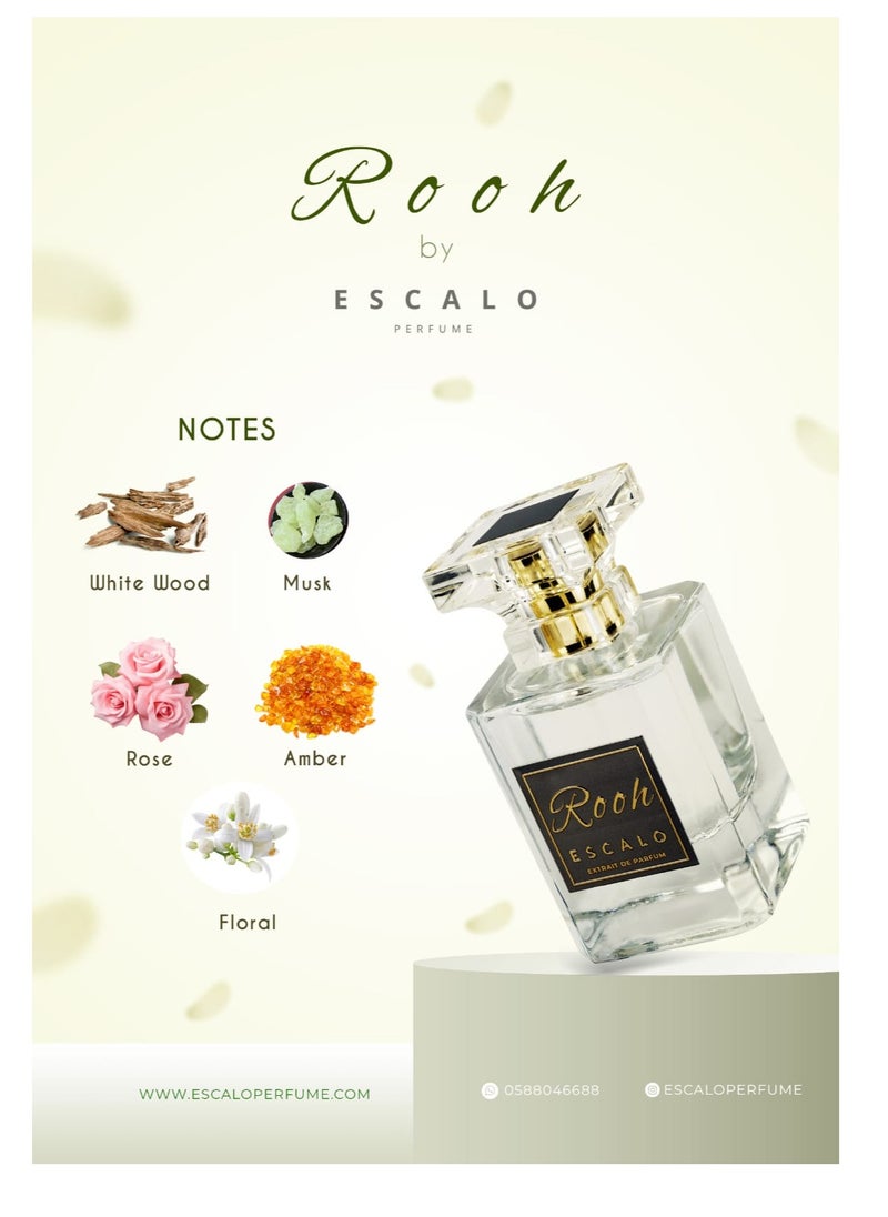 Escalo Perfume Rooh Extrait de Parfum, 50ml, Long Lasting Unisex Luxury Fragrance